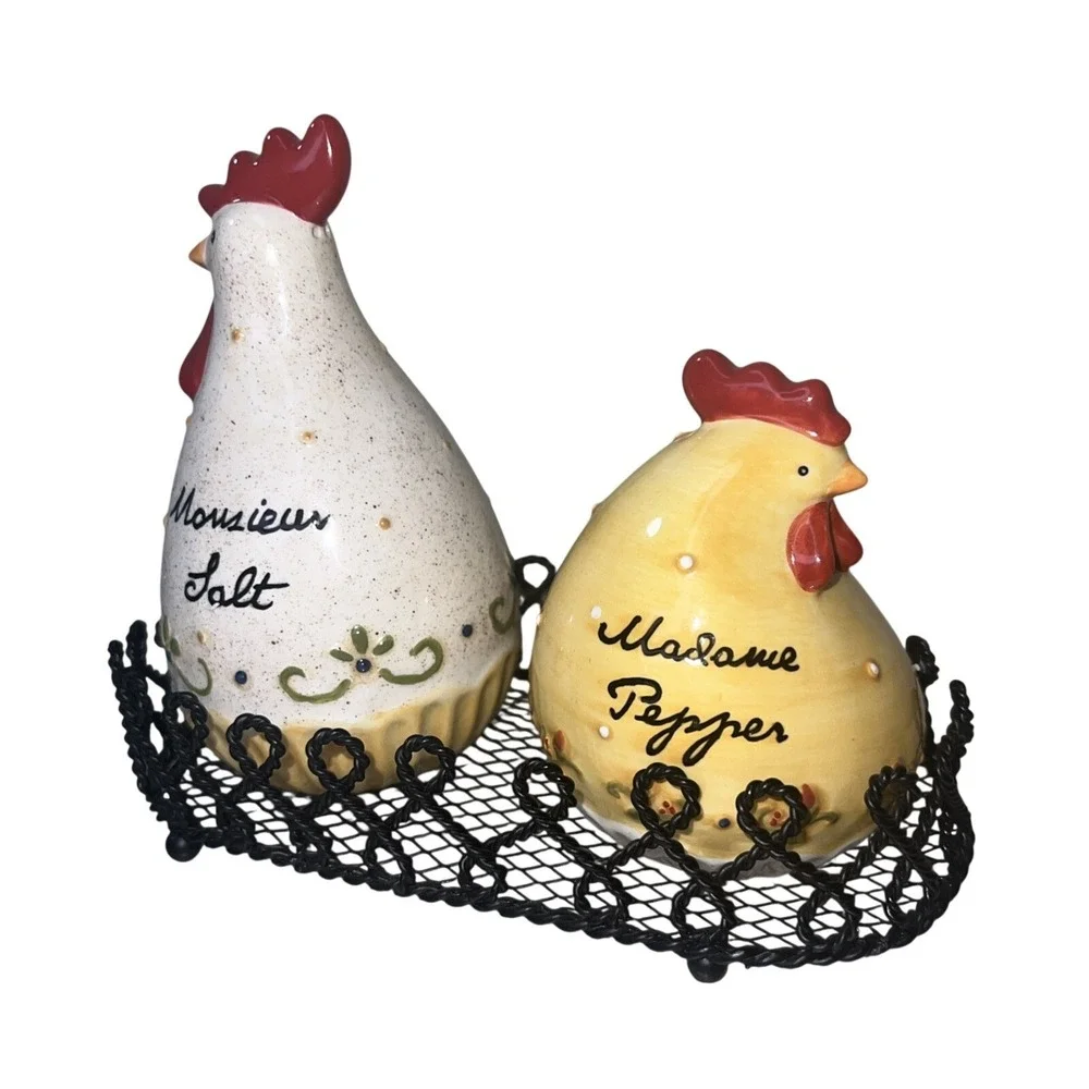 Grasslands Road Monsieur Salt Madame Pepper‎ Shaker Set Tray